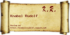 Knabel Rudolf névjegykártya